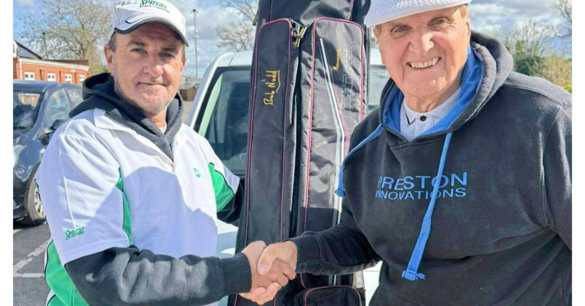 Lucky angler meeting their fishing hero