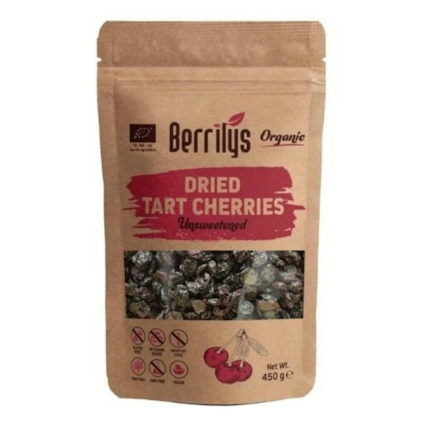 Berrilys Organic Dried Tart Cherries, 450g