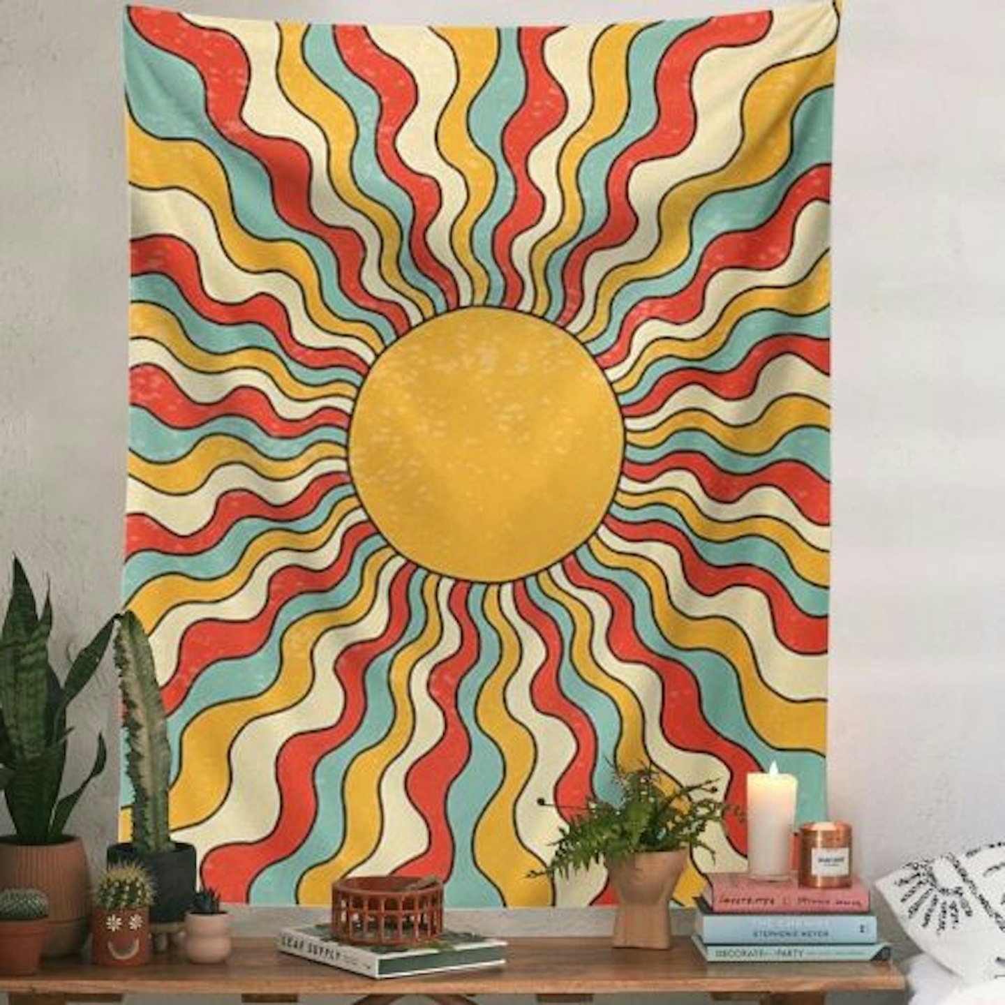 Boho Abstract Sun Tapestry