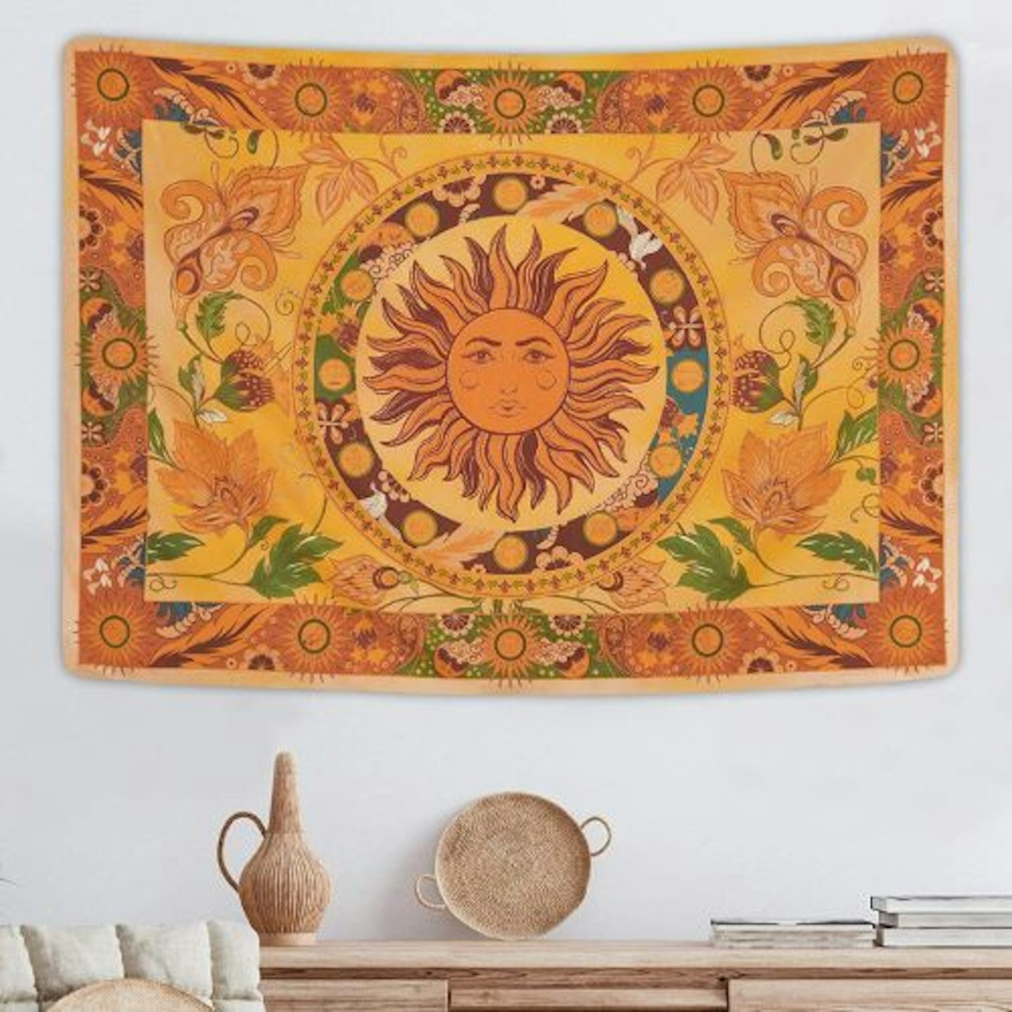 Yugarlibi Yellow Burning Sun Tapestry