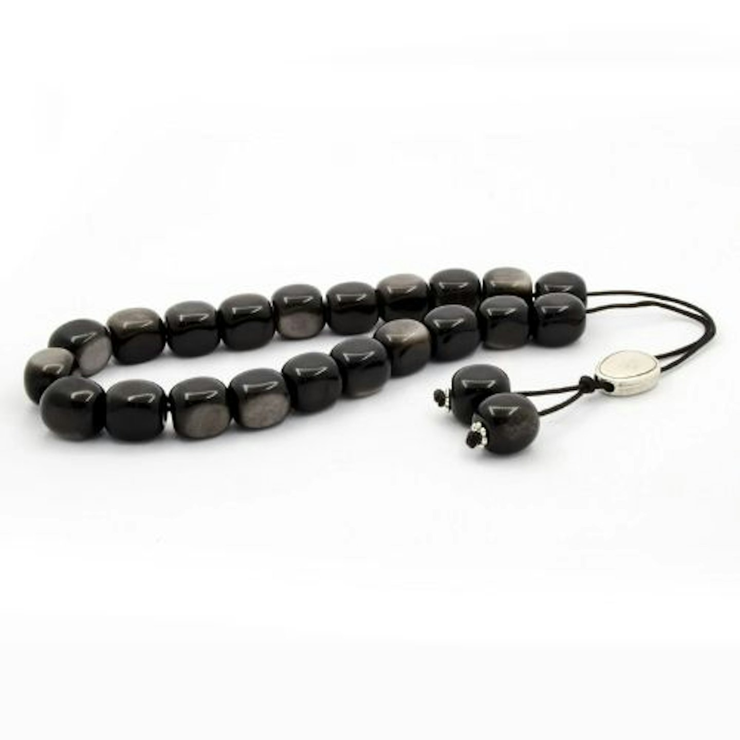 Black Obsidian Gemstone Greek Worry Beads