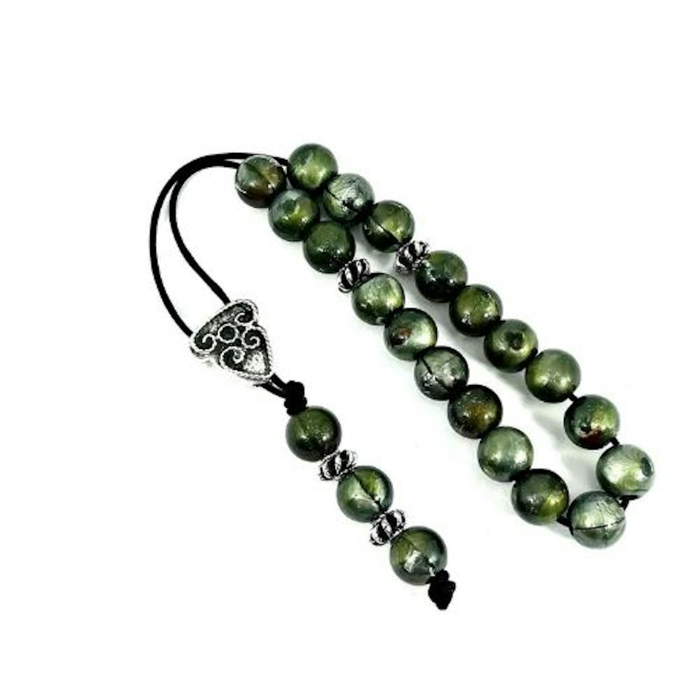 Worry beads with green marble
