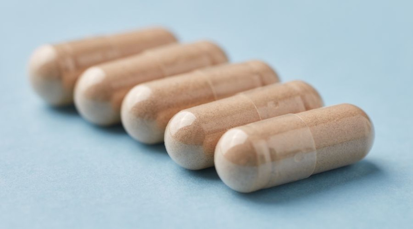 A close up of Ashwagandha supplements