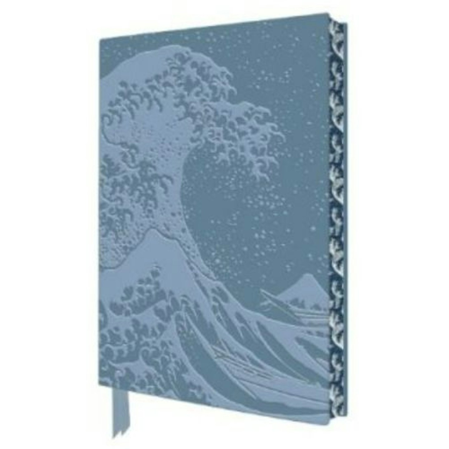 Embossed Hokusai Wave Blue Journal