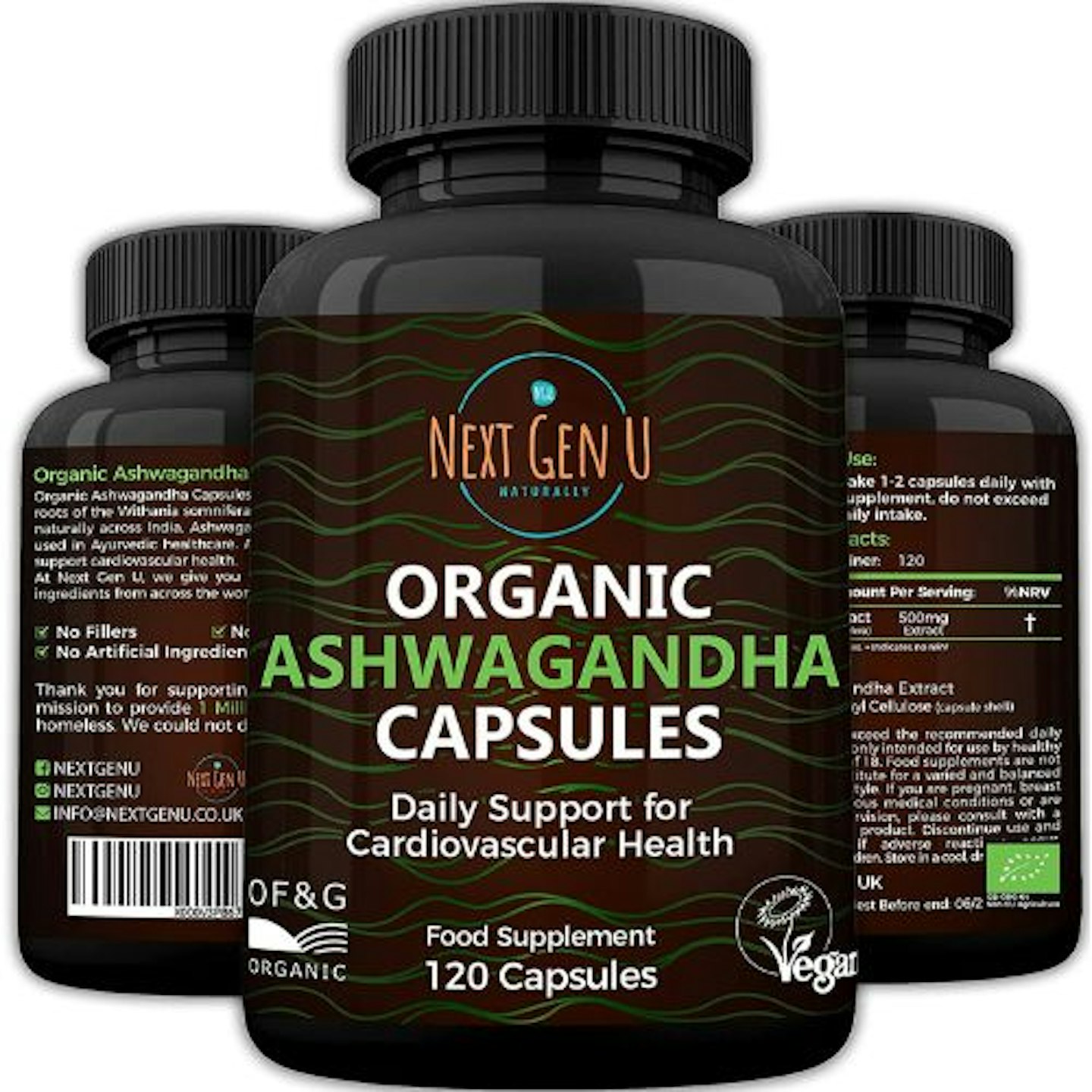 Organic Ashwagandha 500 mg 120 Capsules