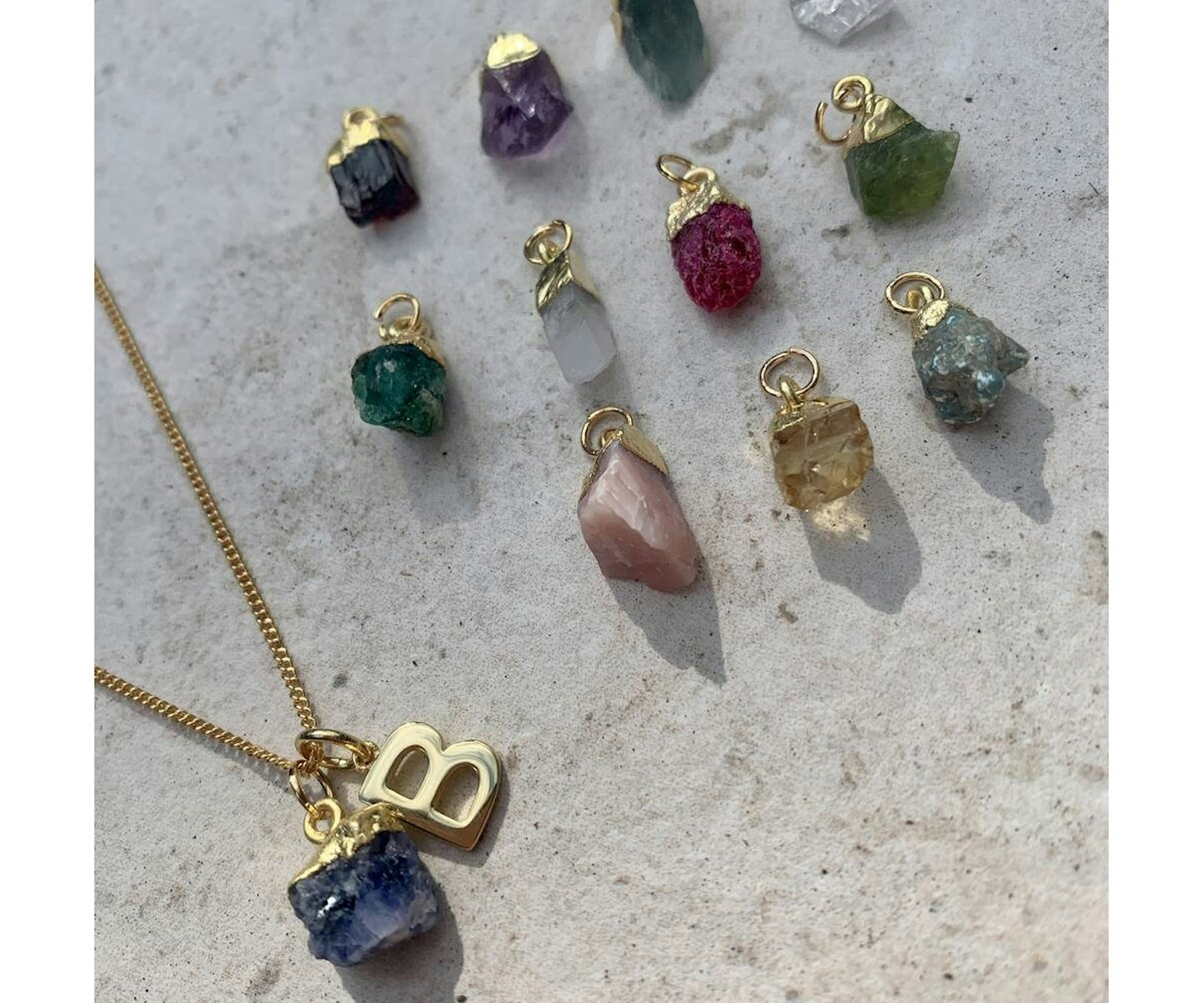 Raw Crystal Gemstone Birthstone Necklace