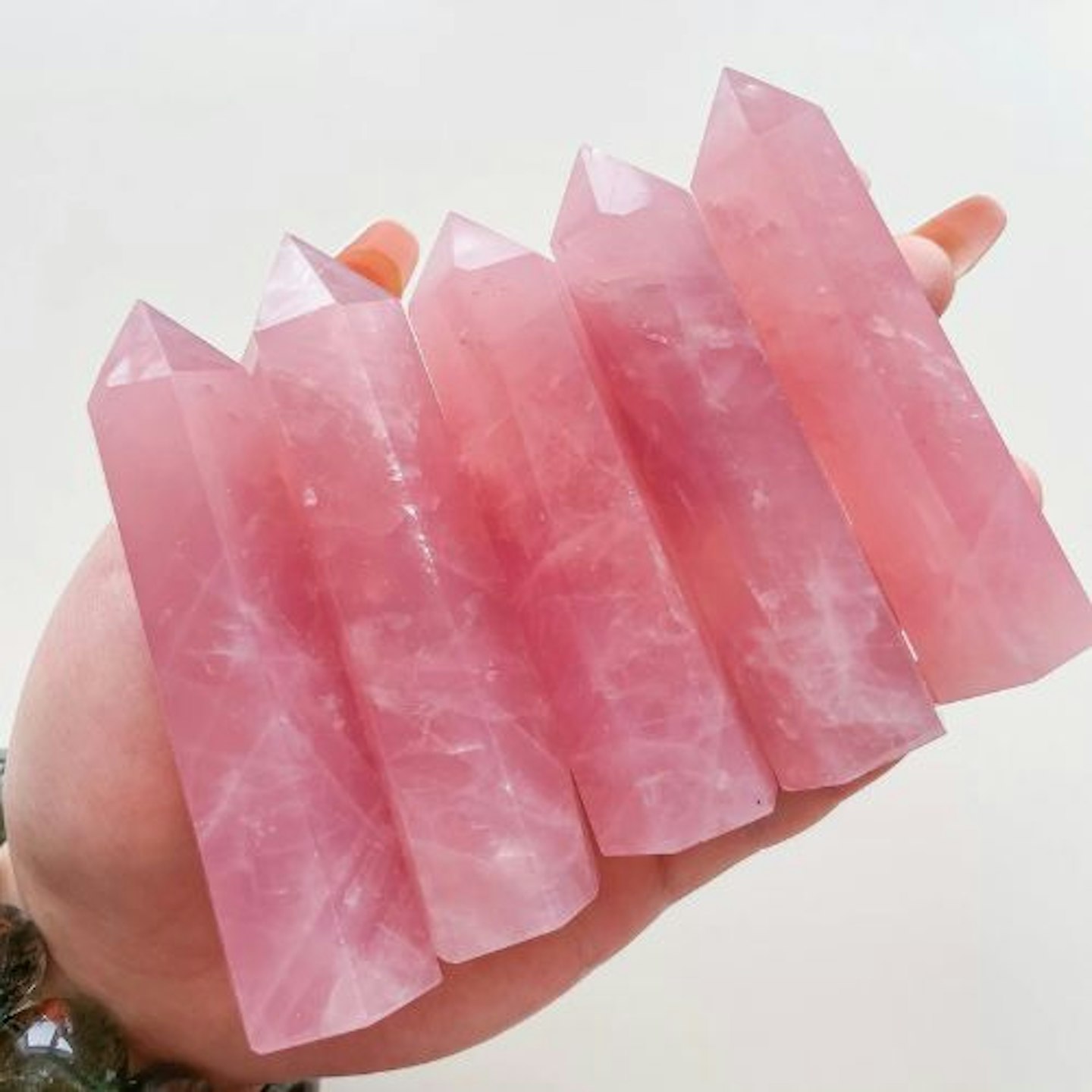 Rose quartz high quality crystal tower