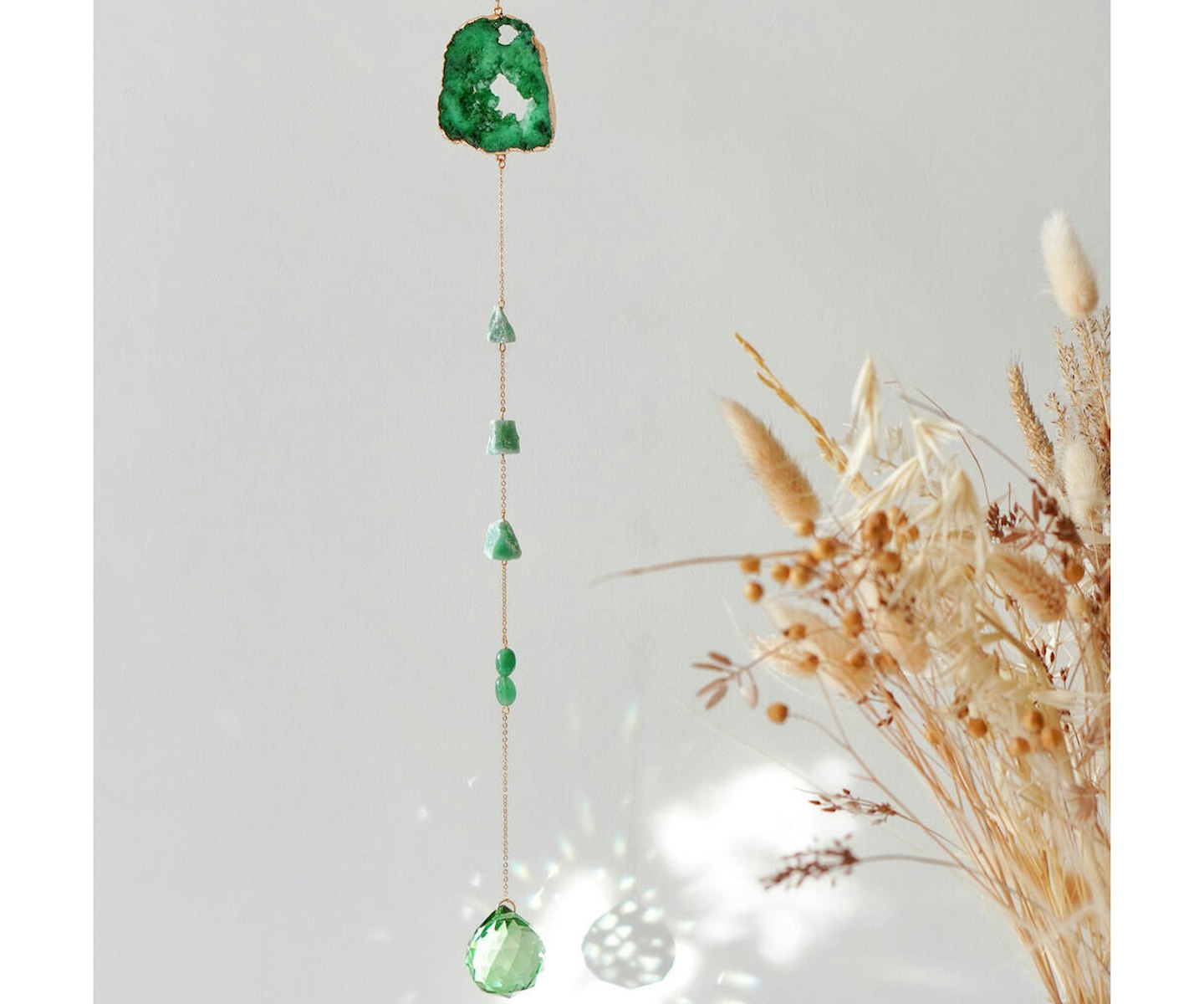 Xl Raw Aventurine And Agate Crystal Suncatcher 60cm