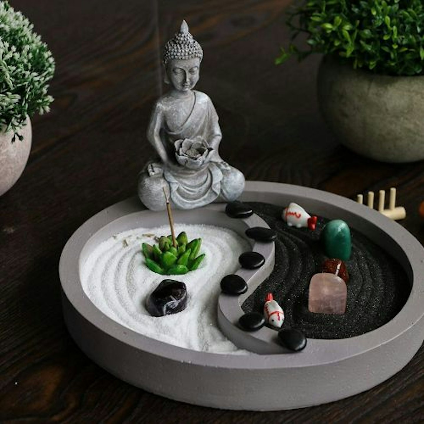 Mini Zen Garden Kit with Buddha Statue and Stones