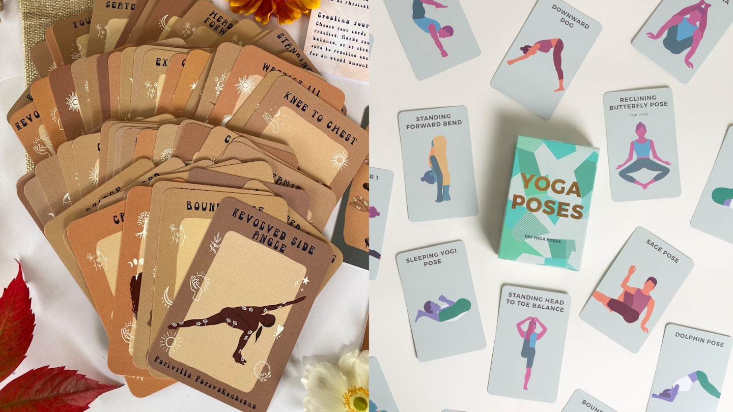 Yoga Card Decks from Oliver Bonas and Etsy