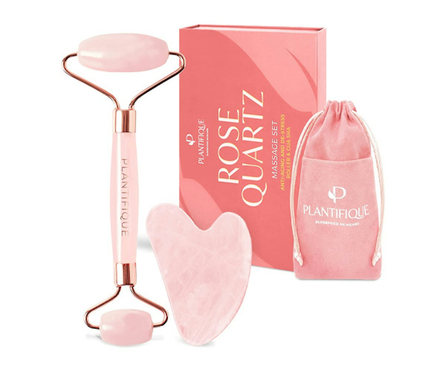 Rose Quartz Roller and Gua Sha Set