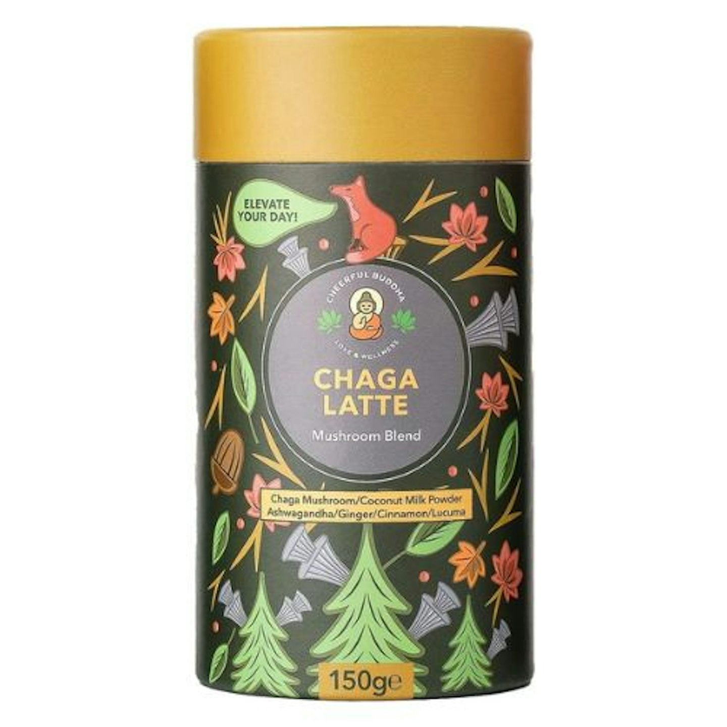 Cheerful Buddha Superfood Chaga Latte - A Delicious Alternative to Coffee | Caffeine-free | Boosted with superfoods | No Jitters | No Sugar |150g