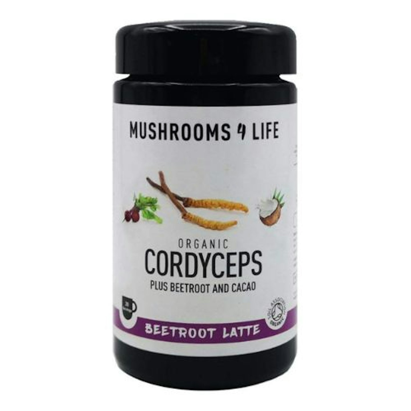 Mushrooms 4 Life Organic Cordyceps Beetroot Latte, 0.13 kg