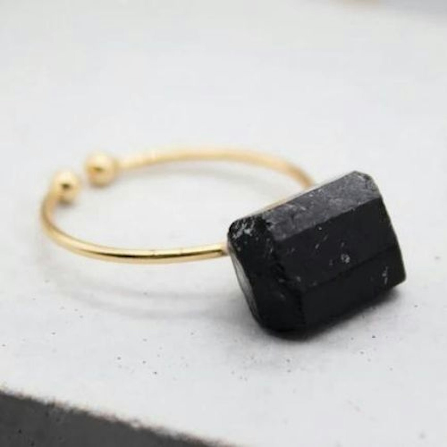 Raw Black Tourmaline Ring