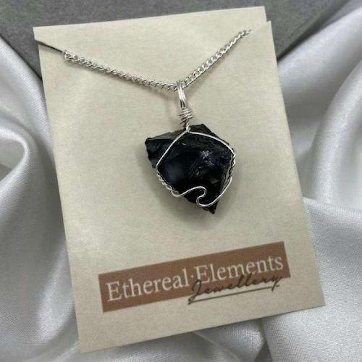 Raw Obsidian Crystal Necklace