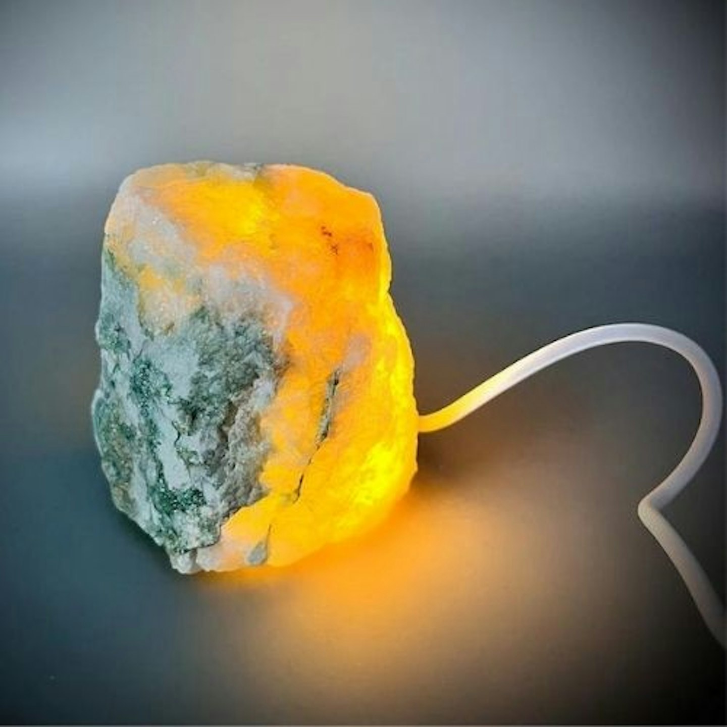 Rough Natural Green Quartz Crystal Lamp