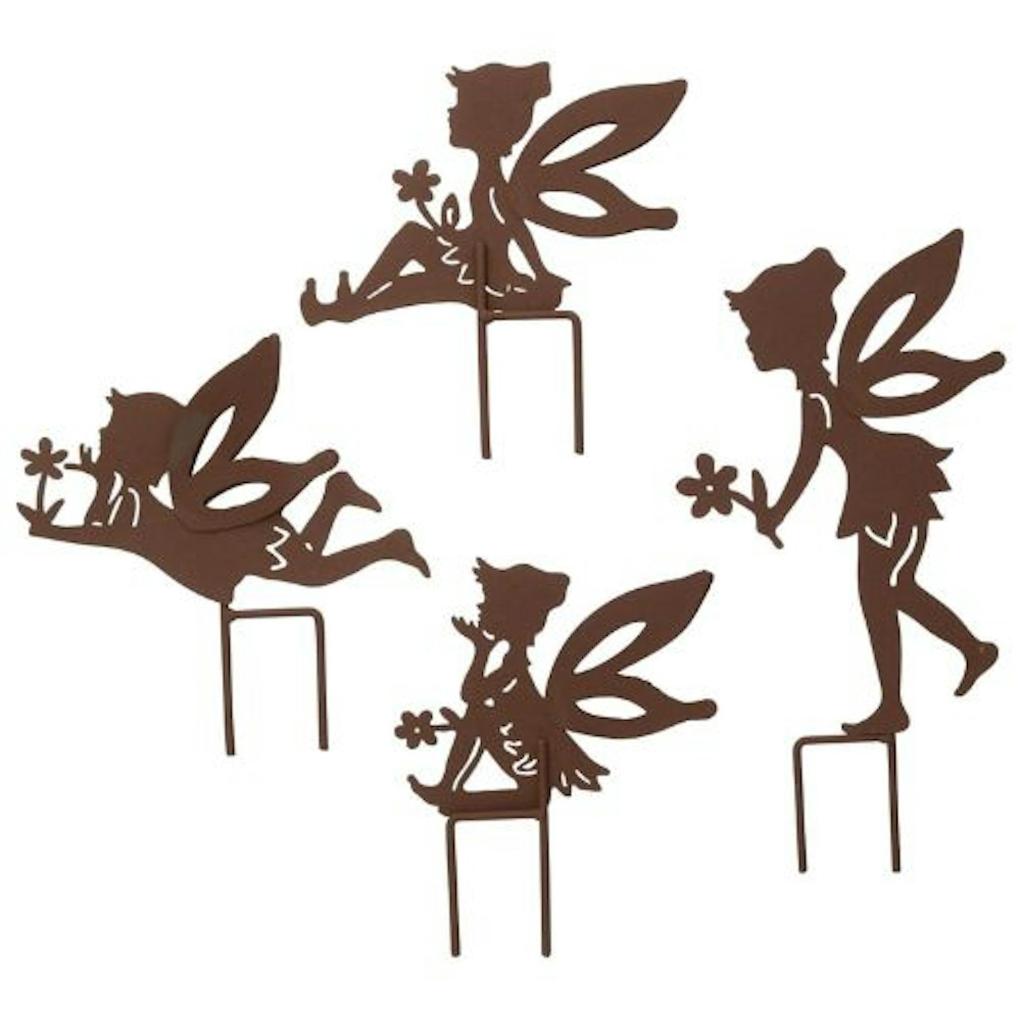 Small Rustic Fairy Silhouette Stakes
