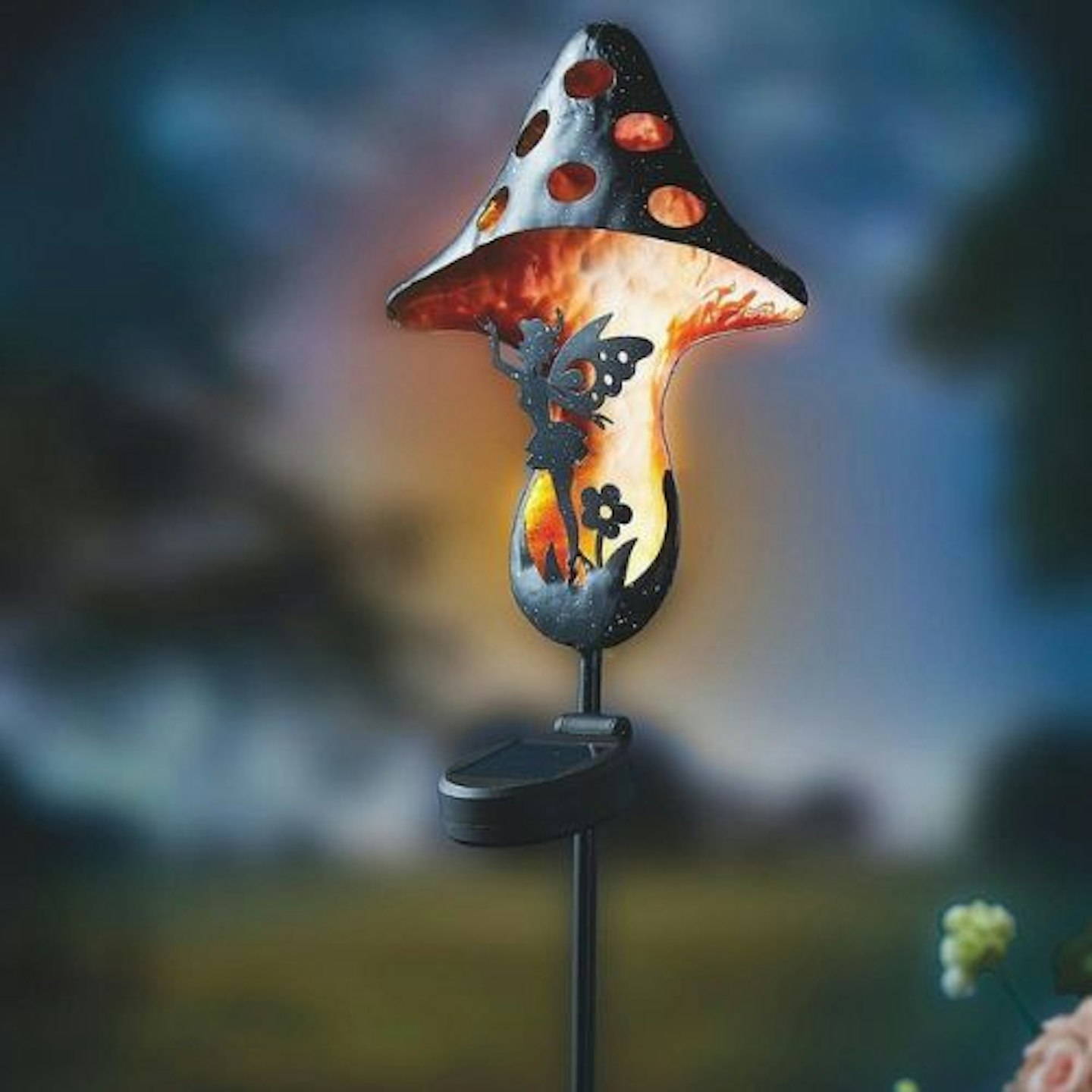 Solar Stake Light Fairy In Mushroom