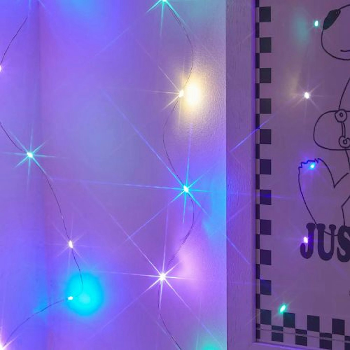 Multicoloured String Lights Curtain fairycore home decor