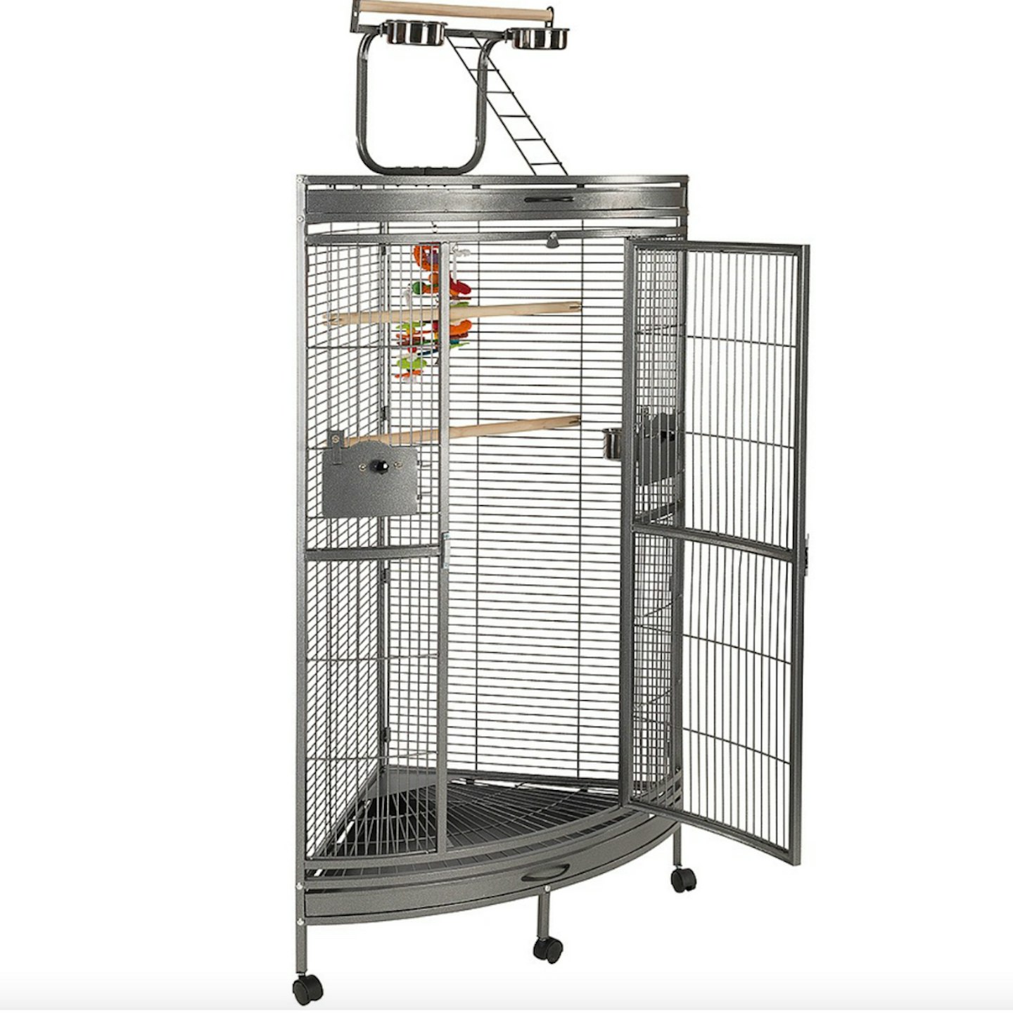 Discovery Corner Parrot Cage with Play Gym Top - Antique