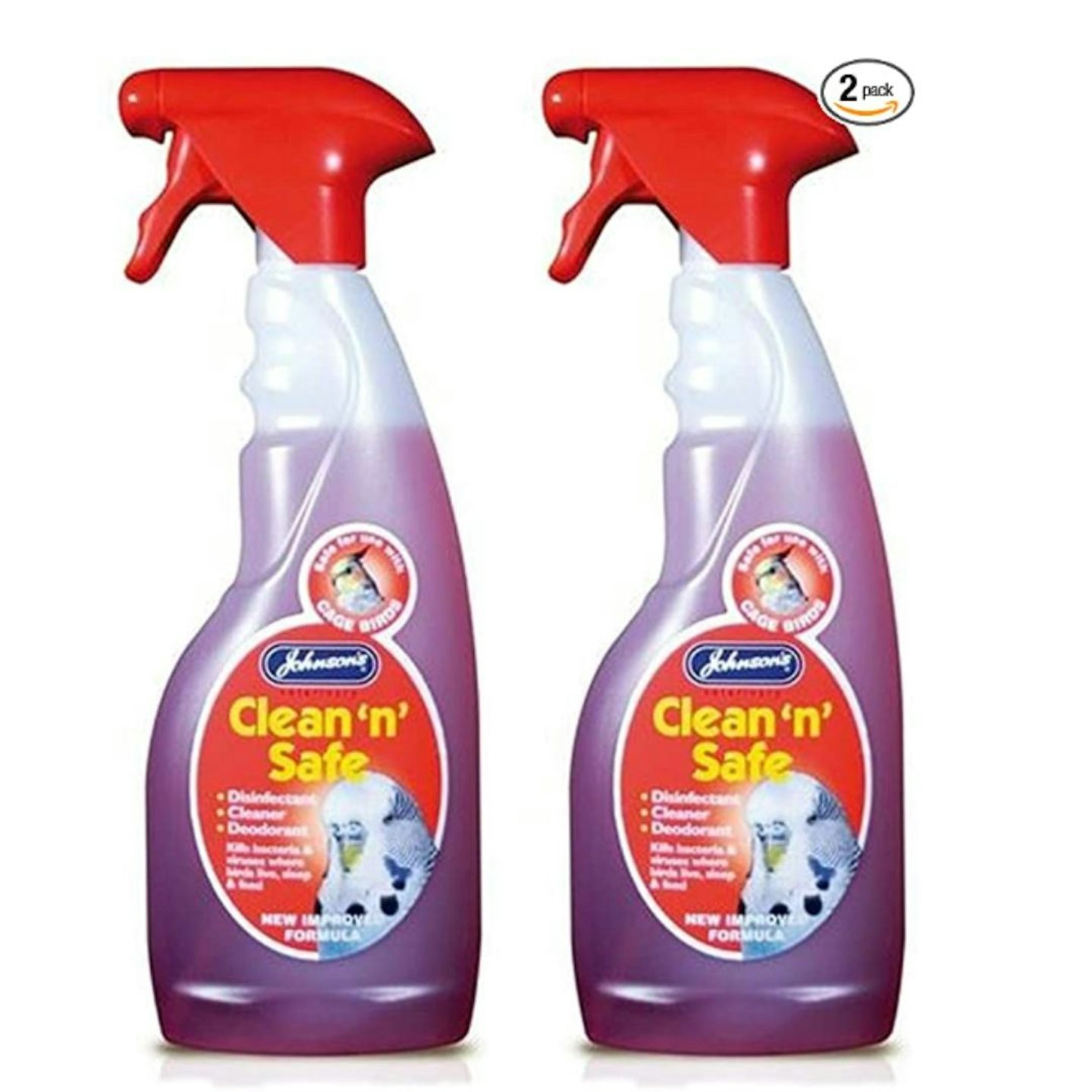 Johnsons vet Clean 'n' Safe Pet Disinfectant for Bird Cage Two Pack