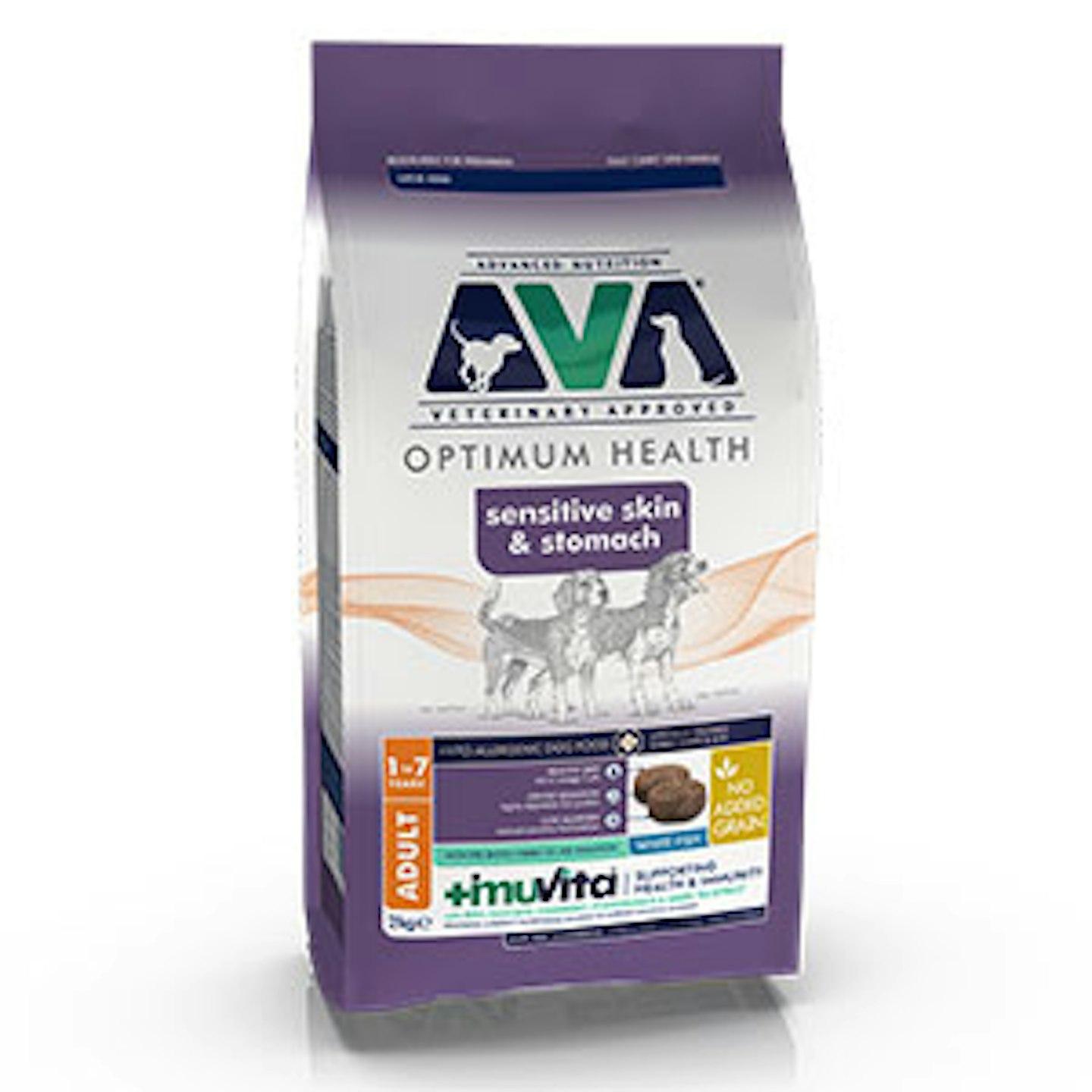 AVA Veterinary Approved Optimum Health Sensitive Skin and Stomach Dog Food 2kg