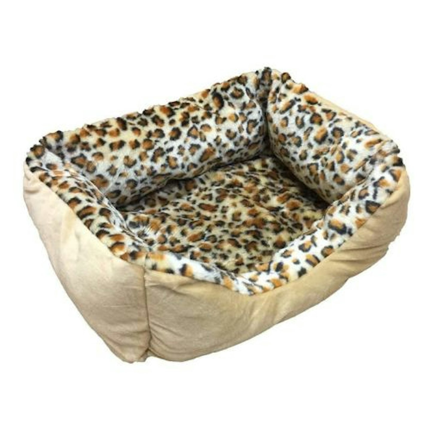Petnap Heated Cat Bed with Leopard Print Design