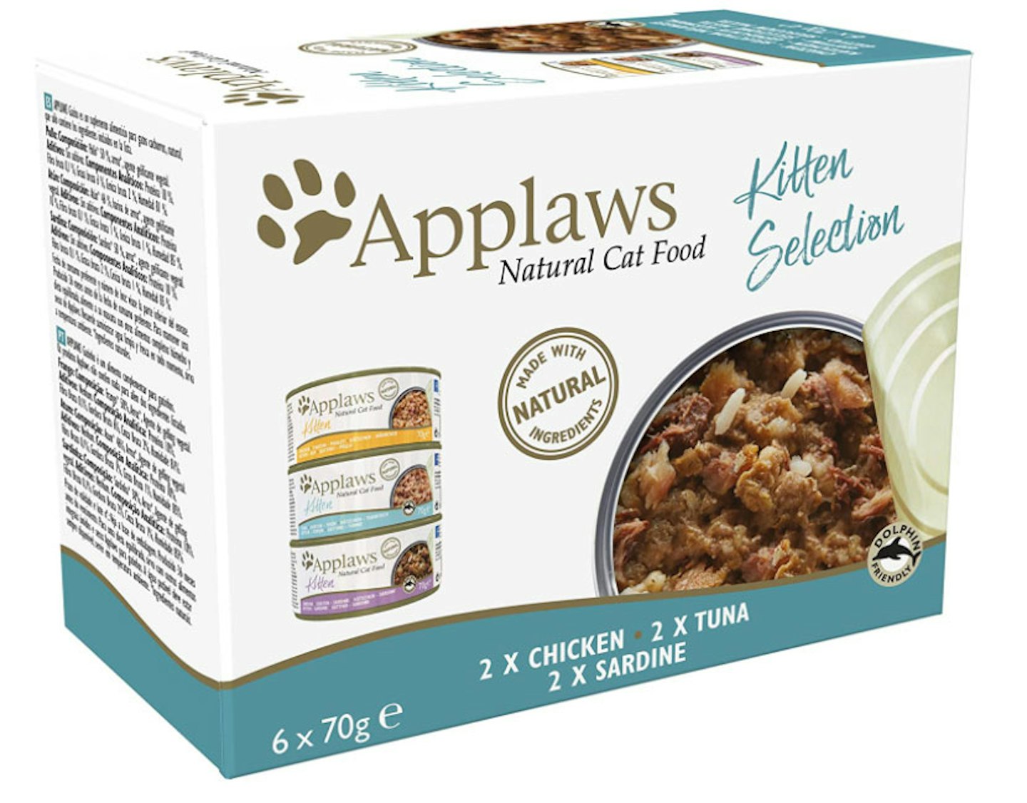Applaws Kitten Multipack Chicken and Fish Selection in Broth Tin, 6 x 70 g