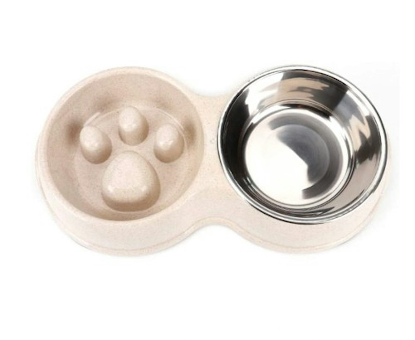 Tineer Double Pet Dog Slow Feeder Bowl