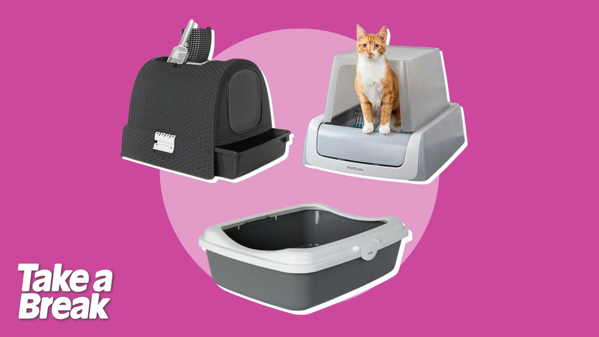 Curver petlife covered pet litter tray black best sale