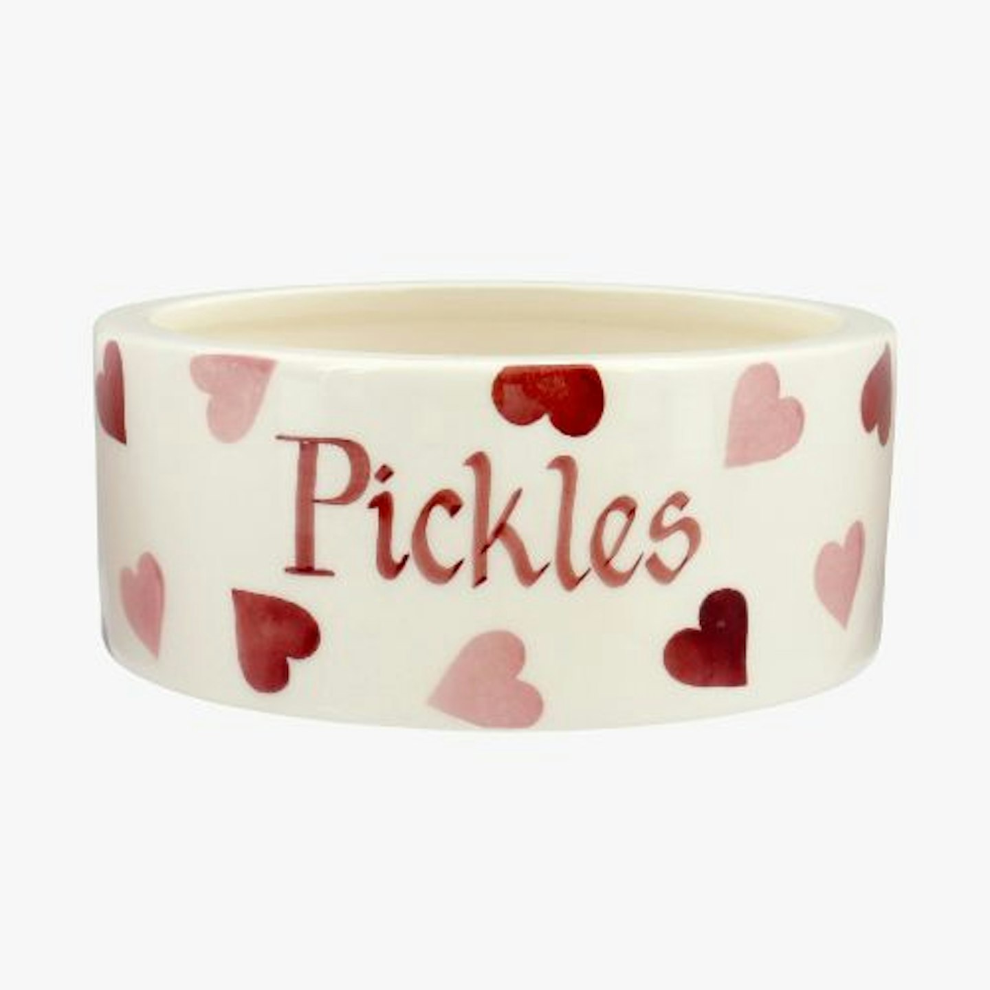 Personalised Pink Hearts Small Pet Bowl