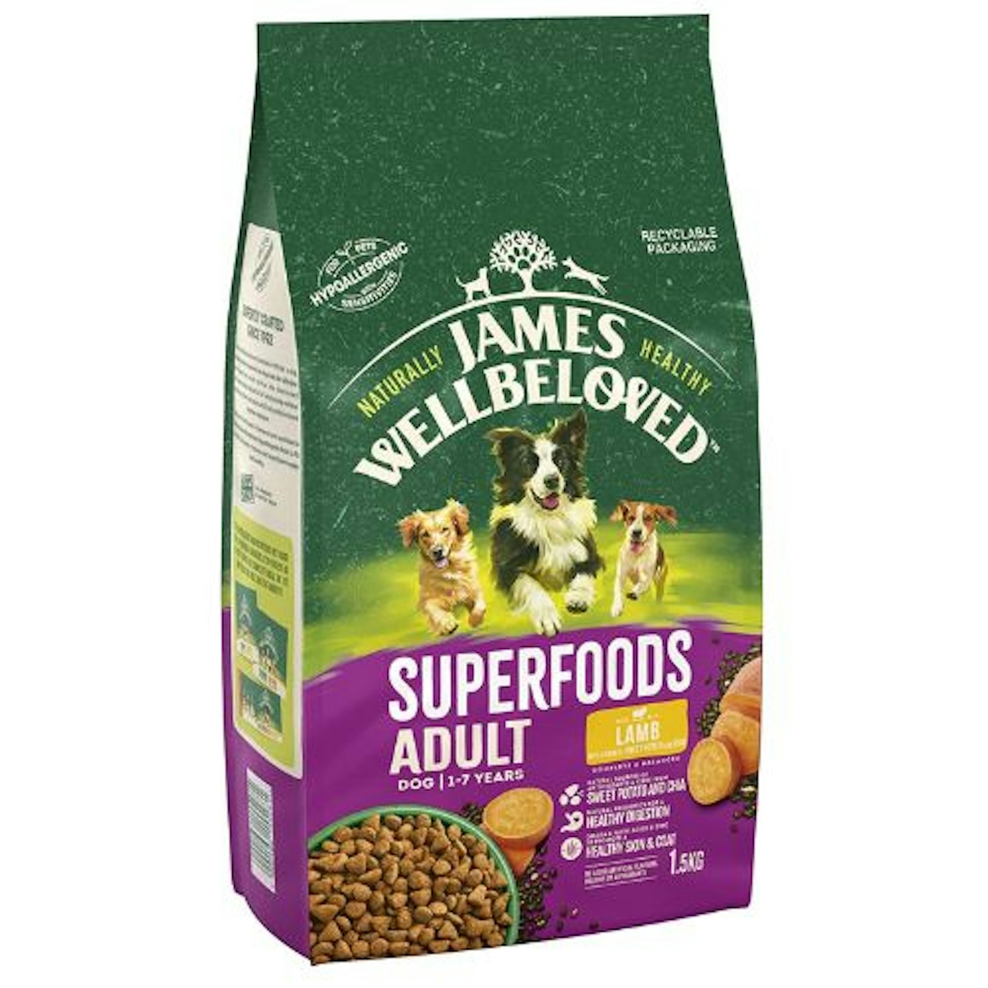 James Wellbeloved Superfoods Complete Hypoallergenic Dry Dog Food 