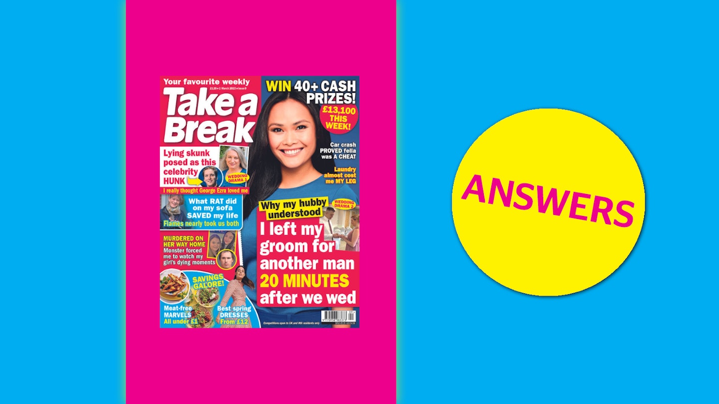 Take a Break Issue 9 Answers