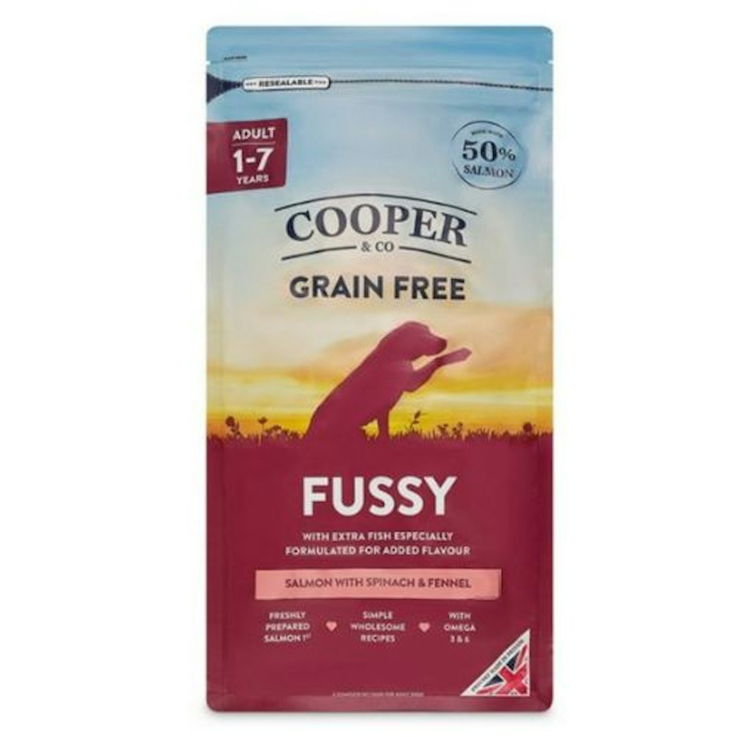 Cooper & Co Fussy Adult Dog Dry Food - Salmon with Spinach and Fennel 1.5kg