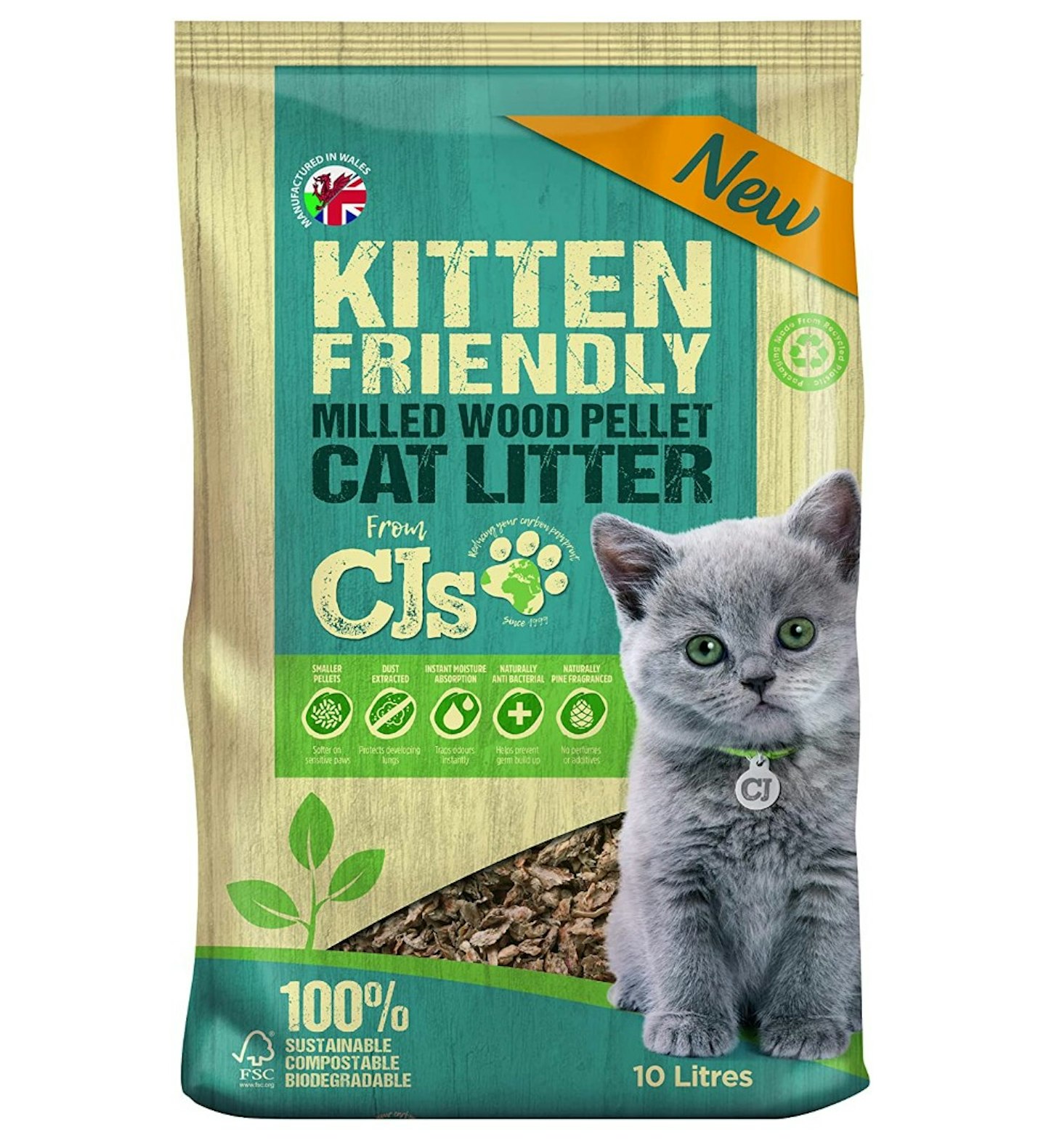  Blazers Kitten Friendly Cat Litter, Beige, 10L