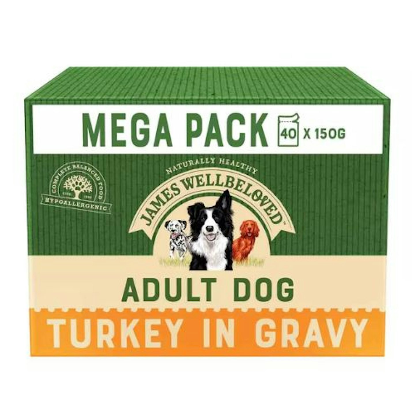 James Wellbeloved, Adult Wet Dog Food Turkey in Gravy - 40 Pouches