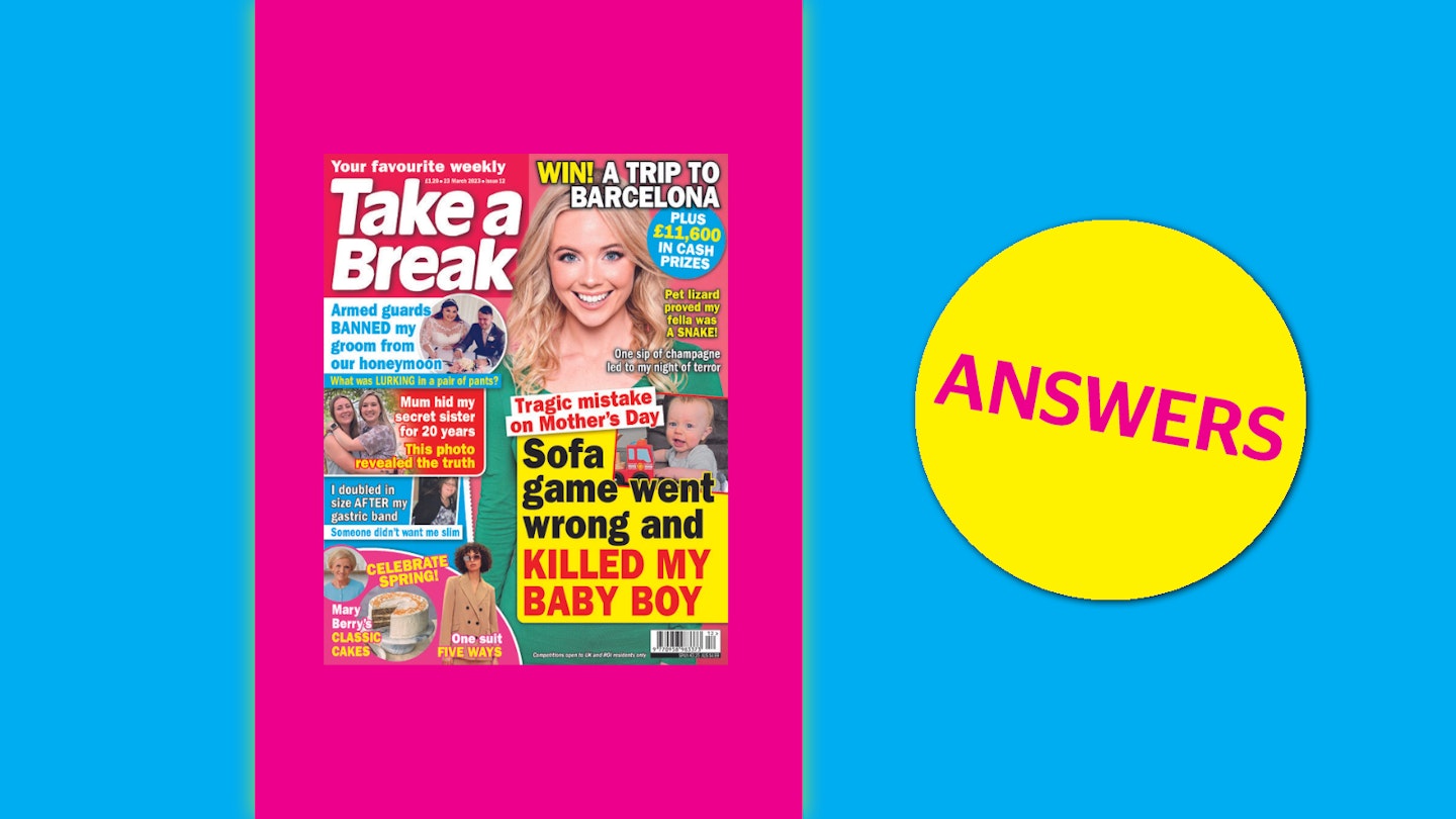 Take a Break Issue 12 Answers