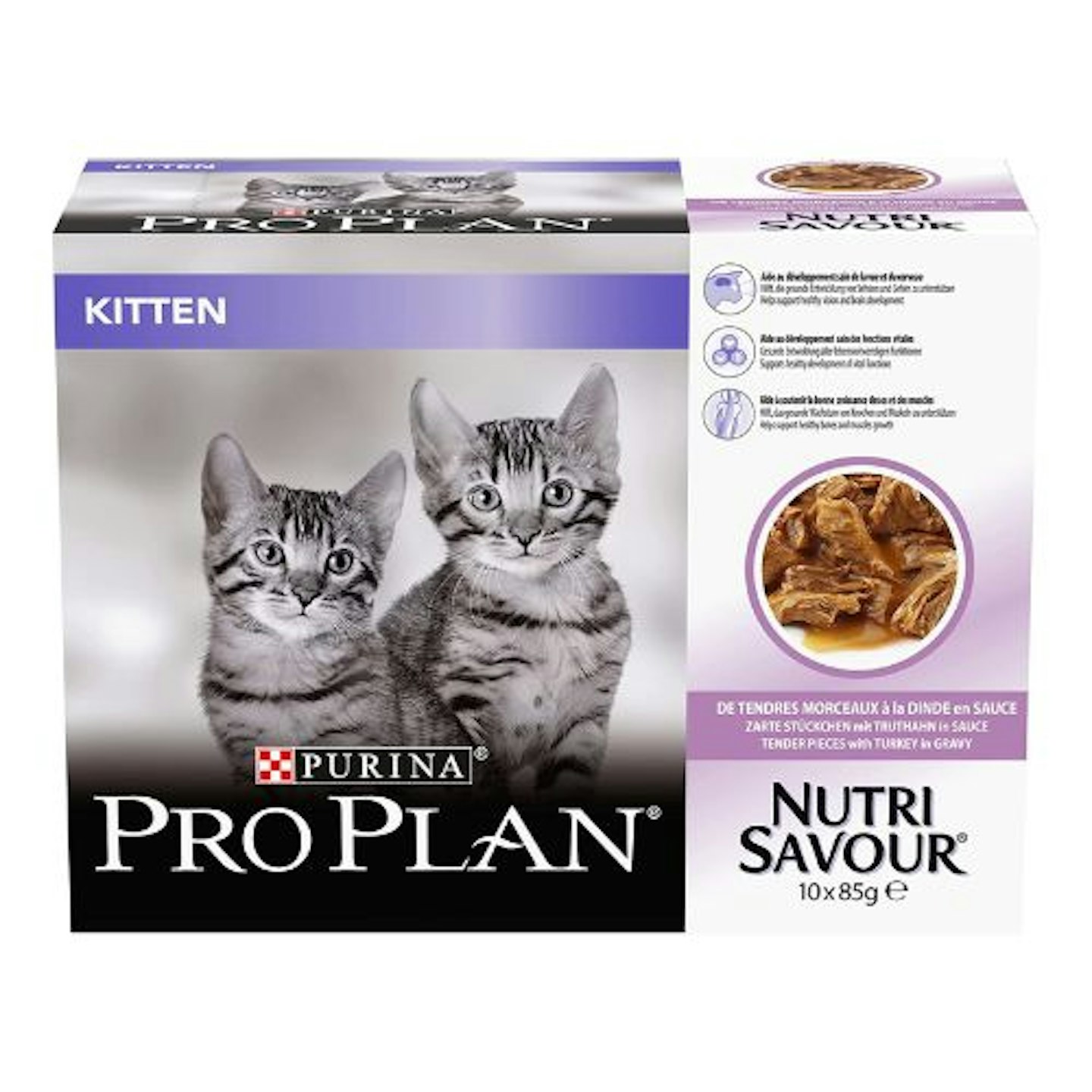 PRO PLAN CAT Nutrisavour Kitten Wet Cat Food Turkey, 850 g (Pack of 4)