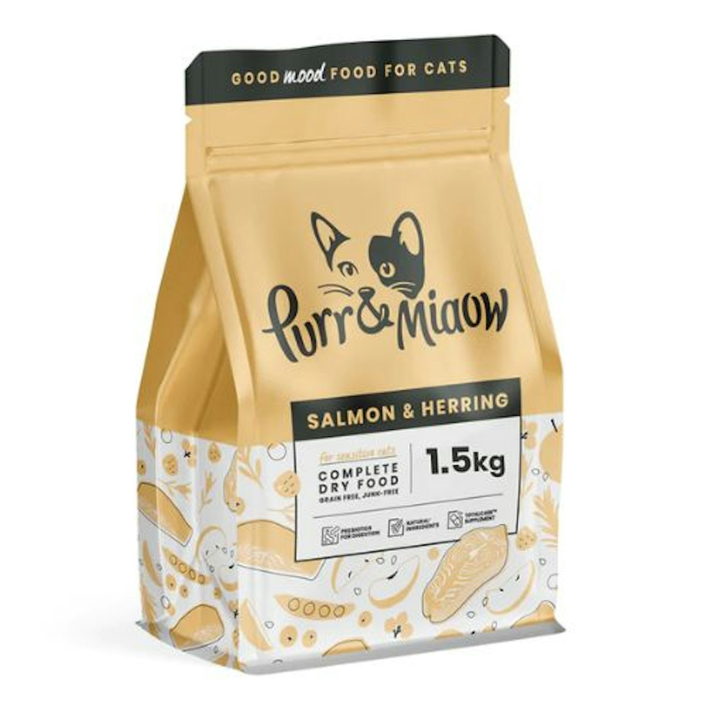 Purr + Miaow, Salmon and Herring Dry Cat Food - 1.5kg