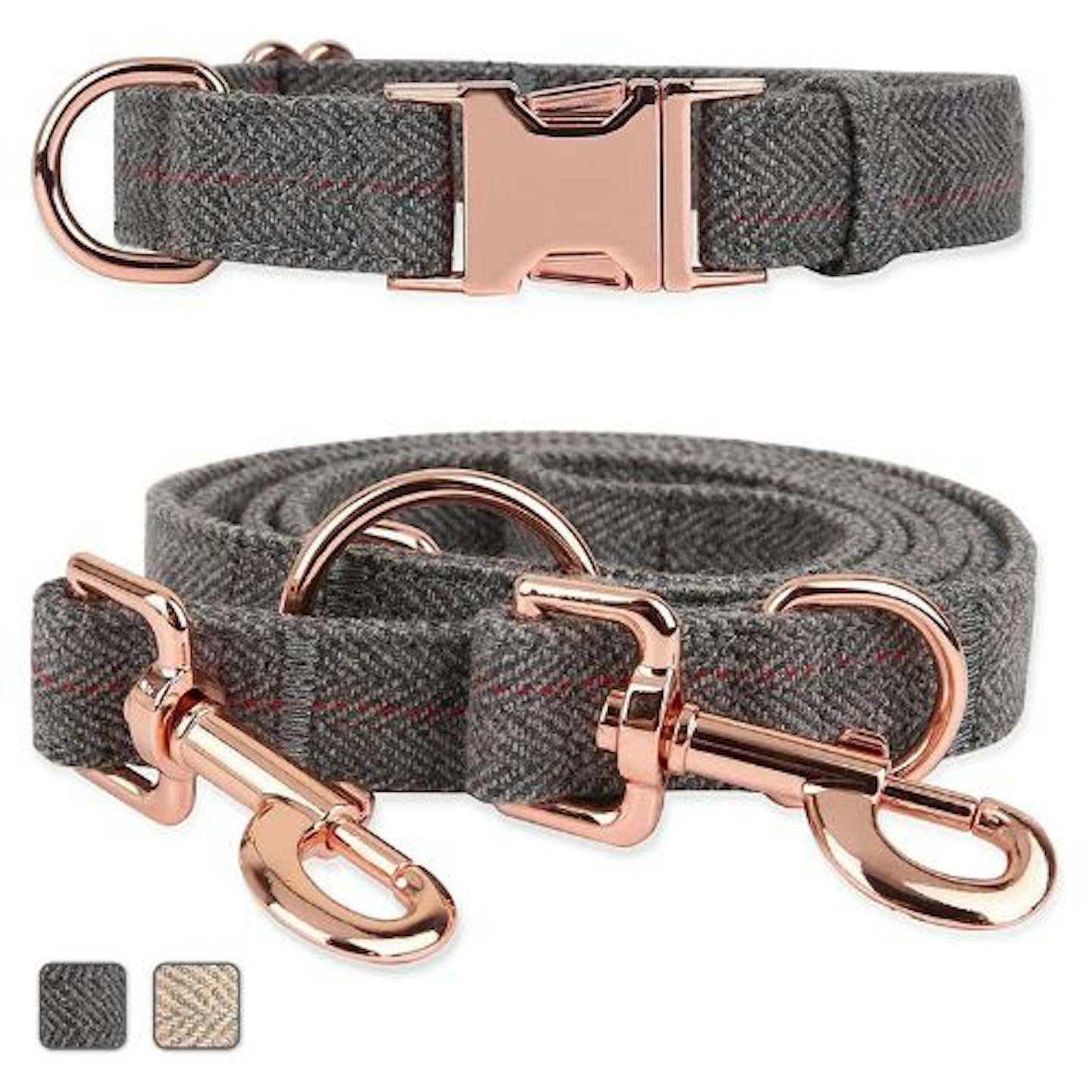 Rose Gold Dog Collar and Lead Set