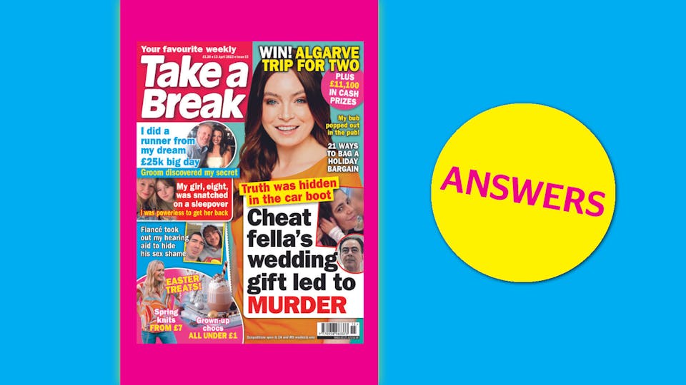 Take a Break Issue 15 Answers Competitions Take A Break