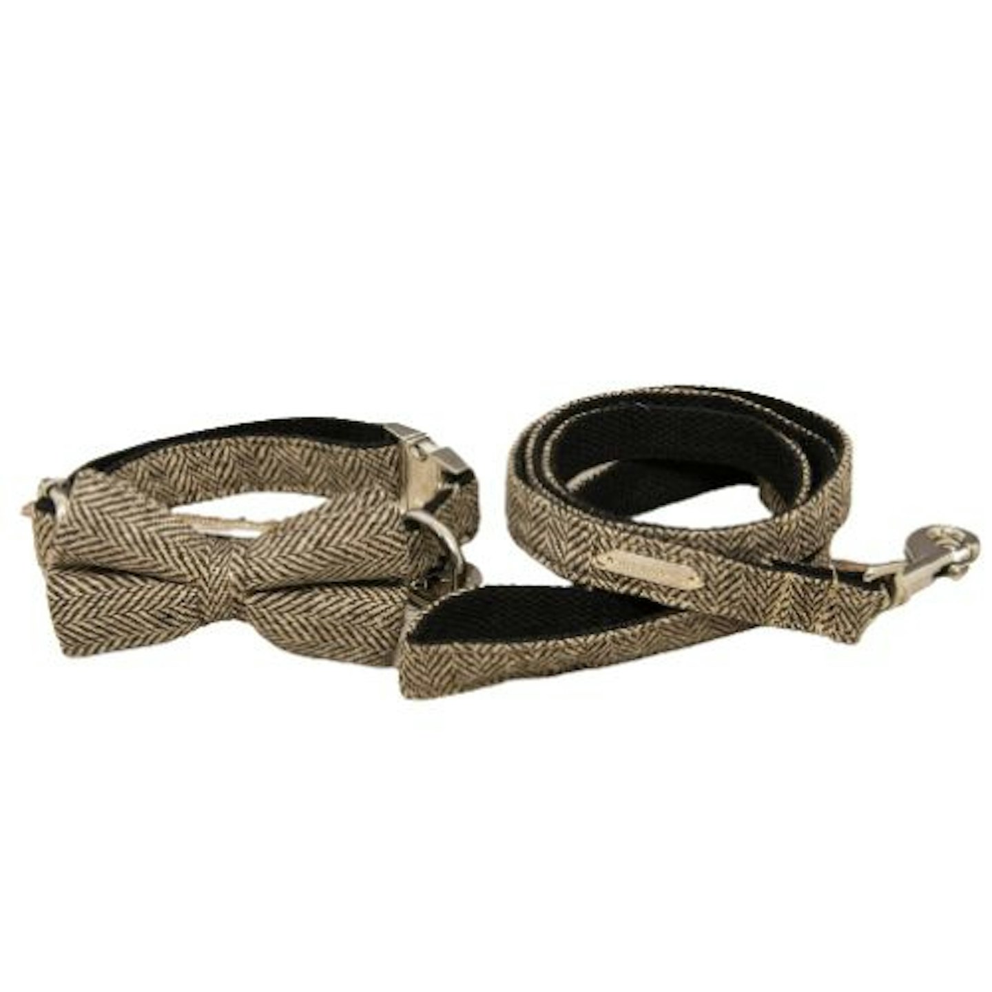 The Beaufort Tweed Dog Collar Bow Tie And Lead Set
