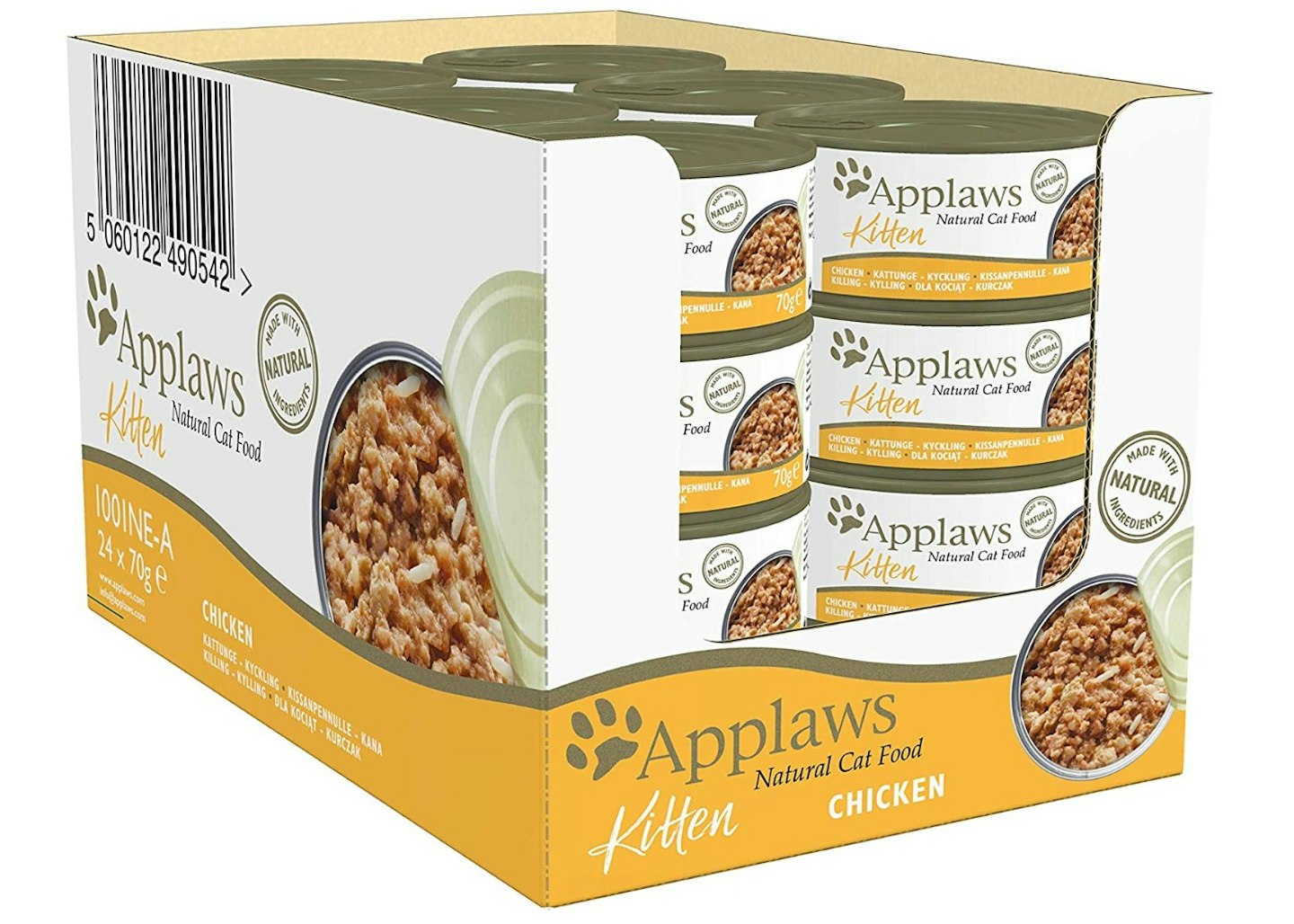  Applaws Natural Wet Kitten Food, Chicken Breast Cat Food Tin in Jelly 70g (Pack of 24 Tins)