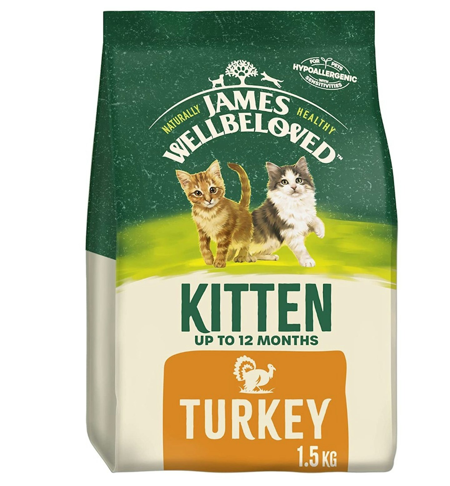  James Wellbeloved Kitten Turkey 1.5 kg Bag, Hypoallergenic Dry Cat Food