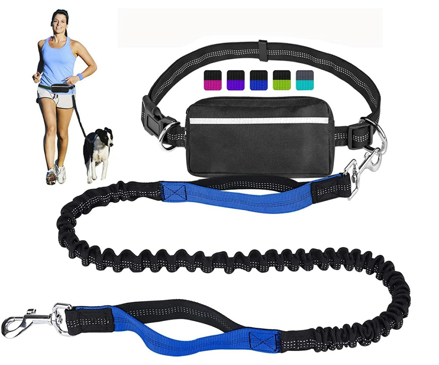  Hands Free Dog Lead for Running Walking Training Hiking