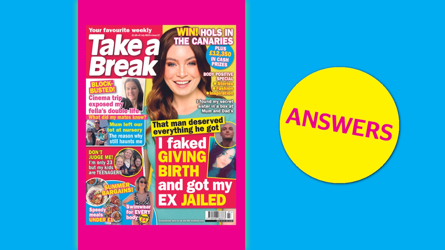 Take a Break Issue 27 Answers