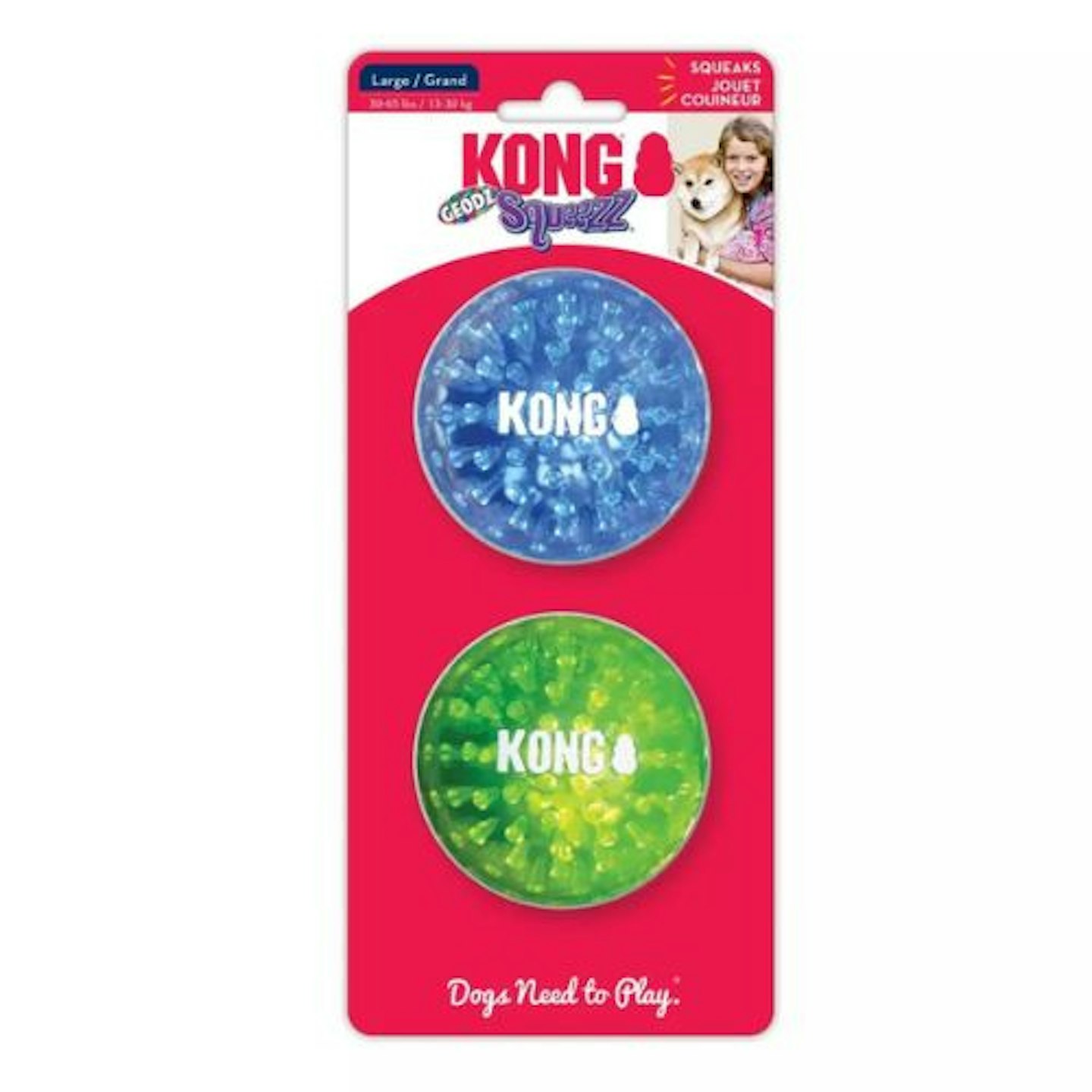 Kong Squeezz Geodz 2-pack Assorted