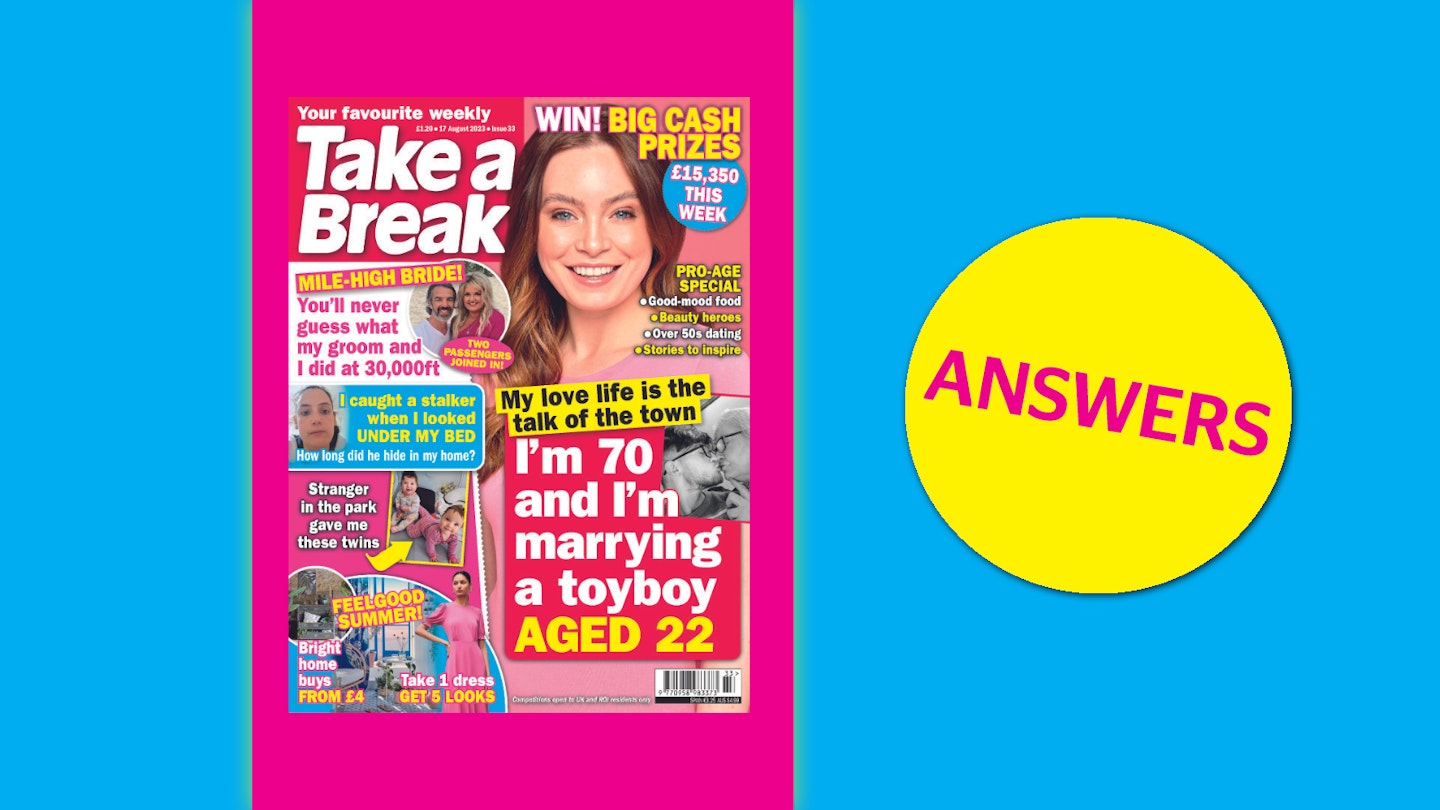 Take a Break Issue 33 Answers