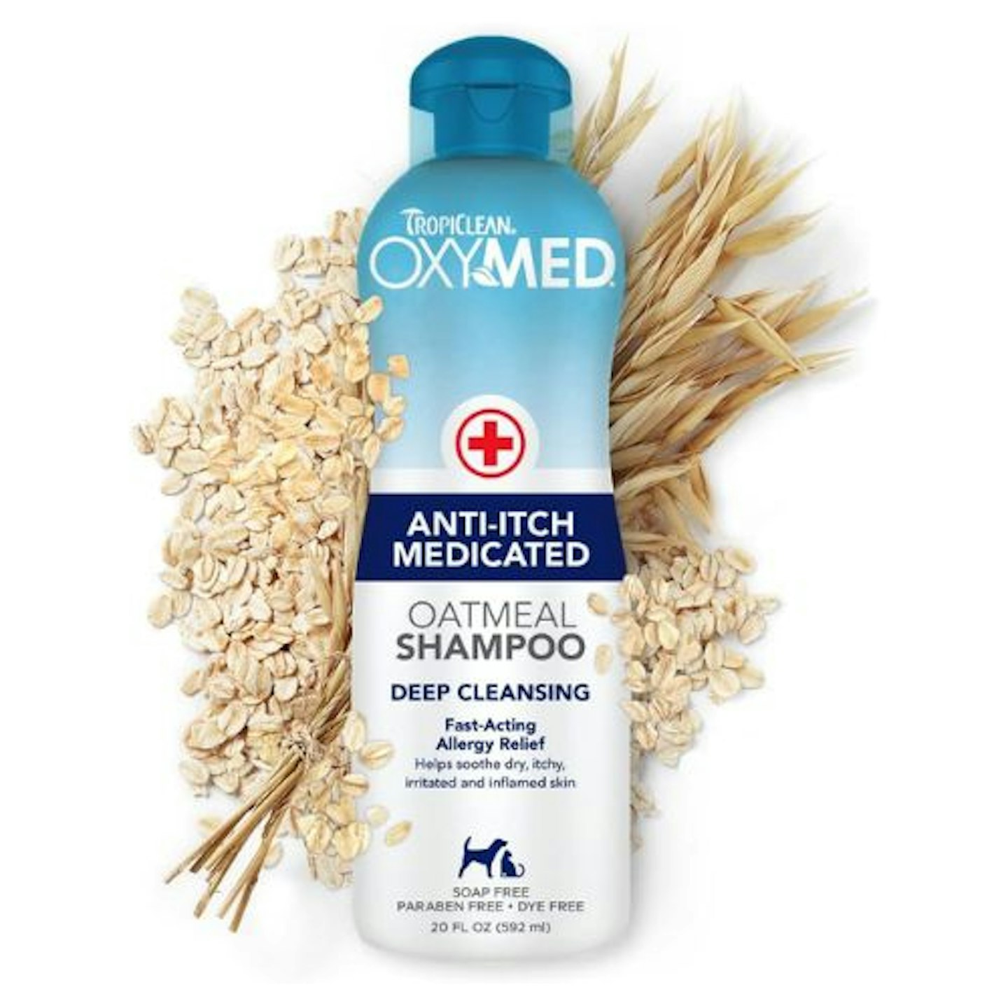 TropiClean OxyMed Medicated Dog Shampoo for Pets - Allergies & Itching - Soothing Relief and Deep Clean for Itchy Skin, Flaking, Scaling, Seborrhea, Hot...