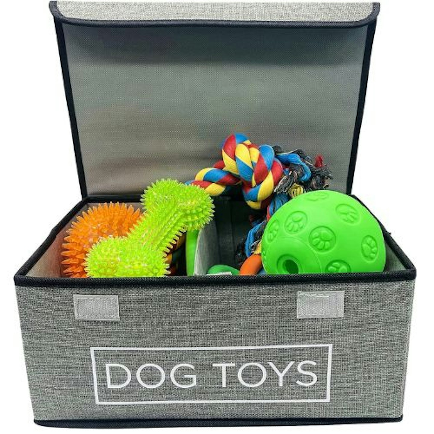 Fold Flat Grey Pet Toy Storage Box